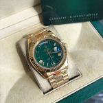 ROLEX Day-date 904L Steel 8205 Movement 41MM Gold Bracelet Green Watch